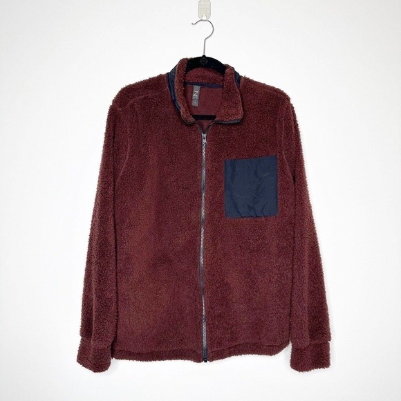 NWT Z by Zella Frosty Faux Shearling Zip-Up Jacket Brown Terrain Men's Size XL - Picture 1 of 6